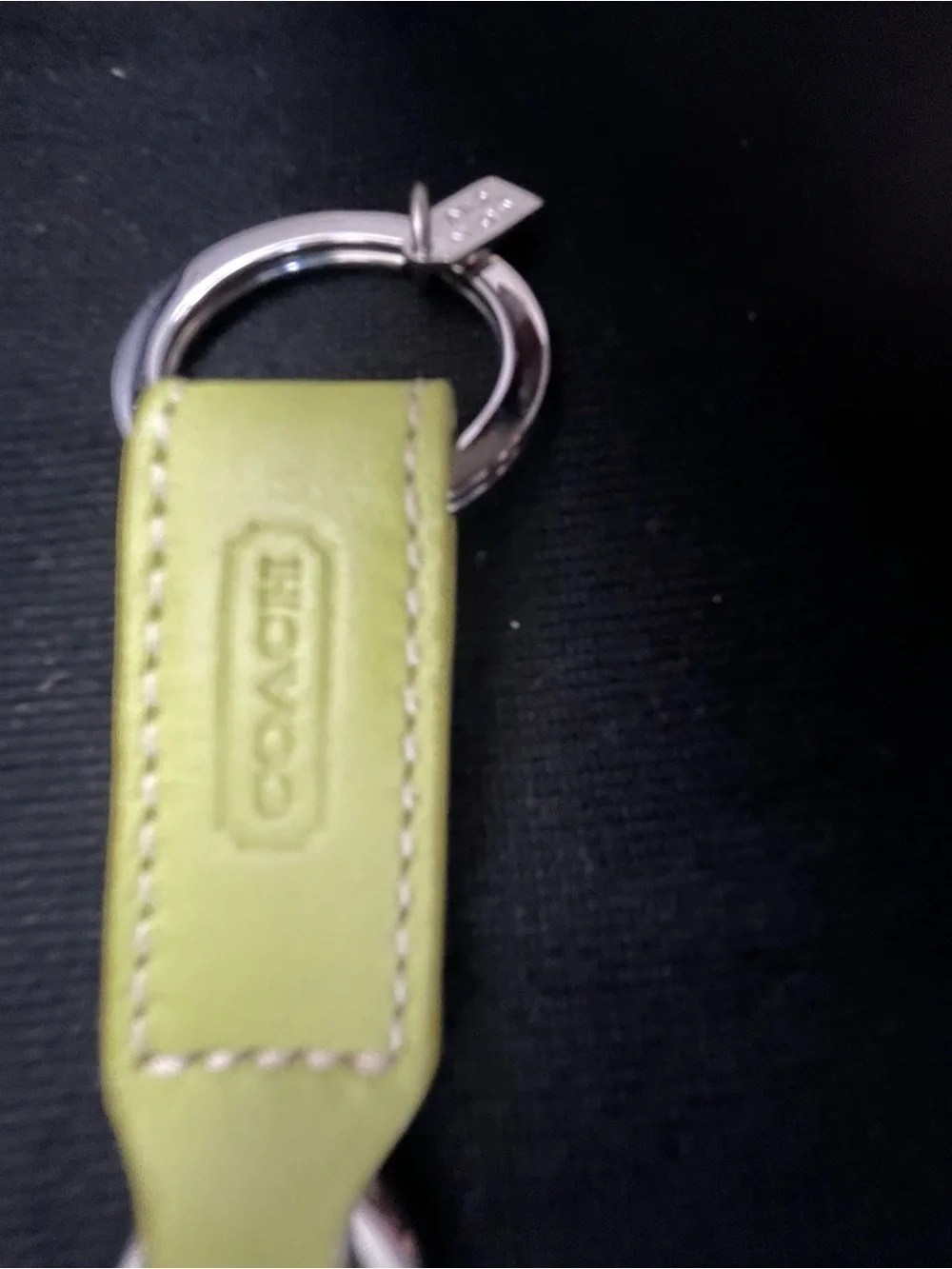 NWOT COACH VINTAGE PISTACHIO LEATHER KEY FOB